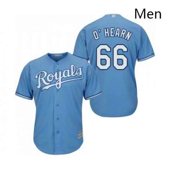Mens Kansas City Royals 66 Ryan O Hearn Replica Light Blue Alternate 1 Cool Base Baseball Jersey
